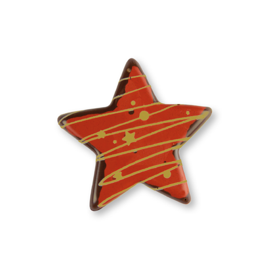 Hillbo dark chocolate red star (40x40mm) - 84 pieces