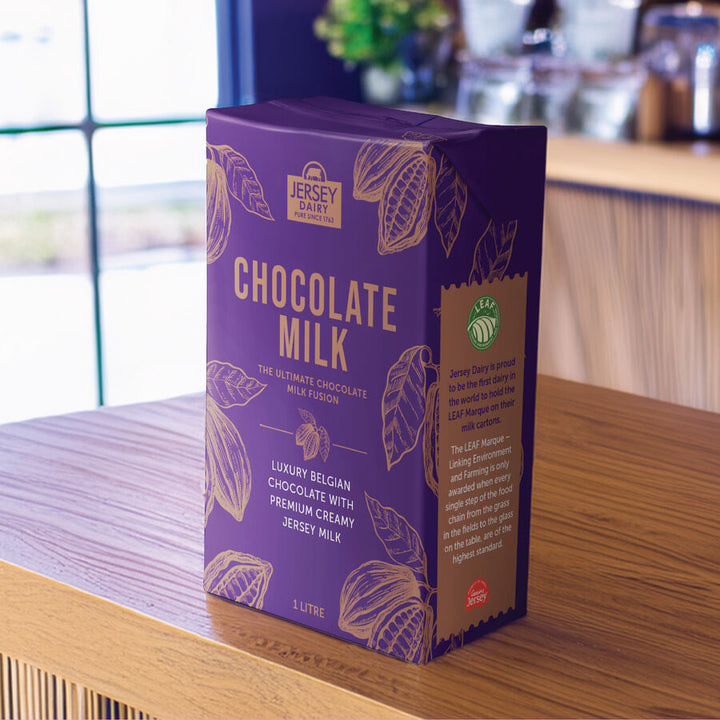 Jersey dairy chocolate milk luxury belgian chocolate - 12 x 1L