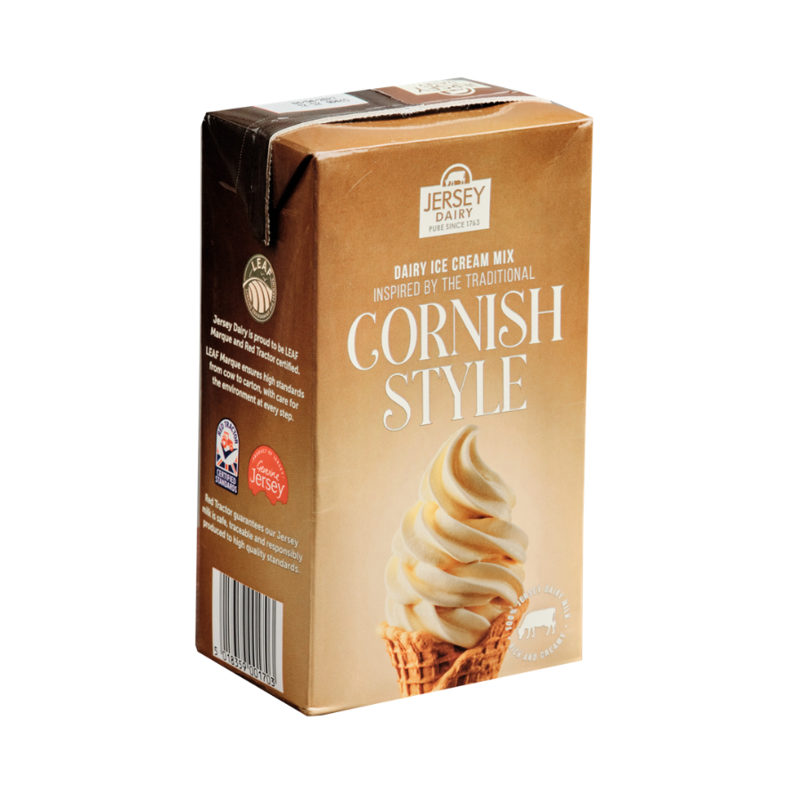 Jersey Dairy Cornish-style ice cream UHT soft serve ice cream mix - 12 x 1L