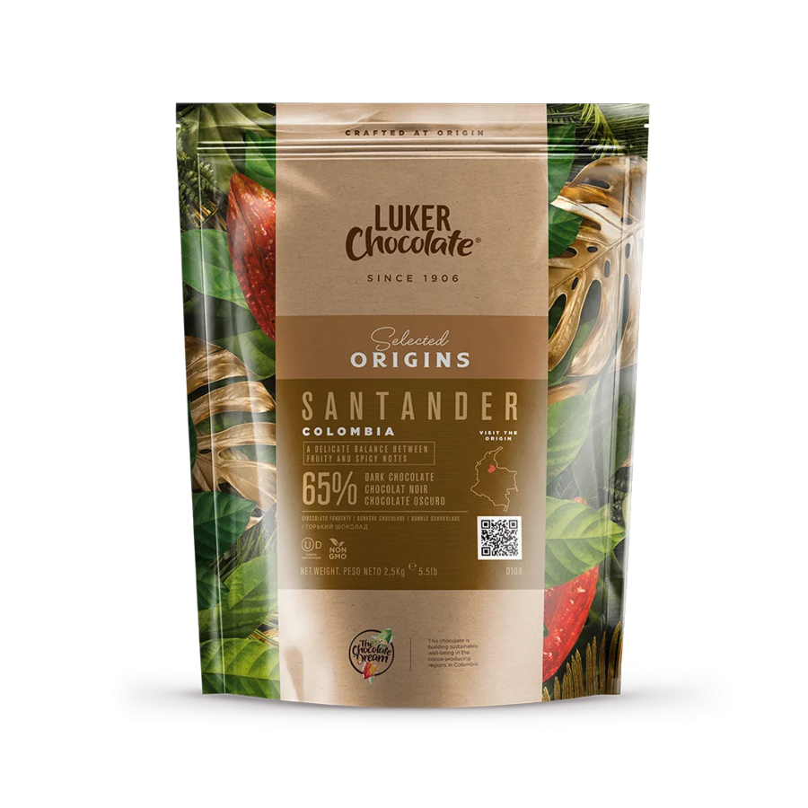 Luker chocolate santander dark chocolate (65%) buttons - 2.5kg