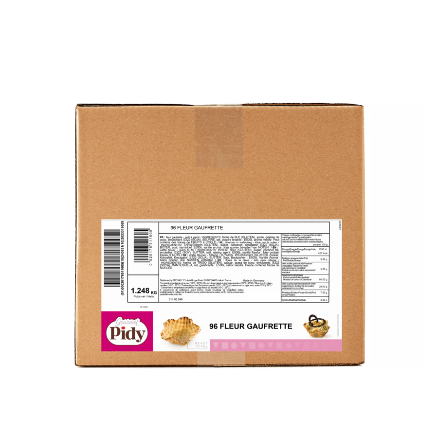 Pidy ready to fill flower-shaped waffle cups - 96 pieces