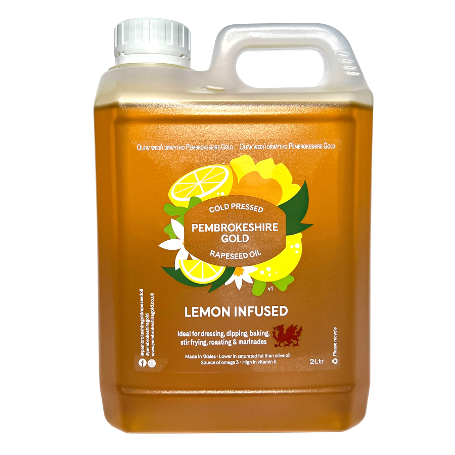 Pembrokeshire gold lemon infused rapeseed oil - 250ml & 2L