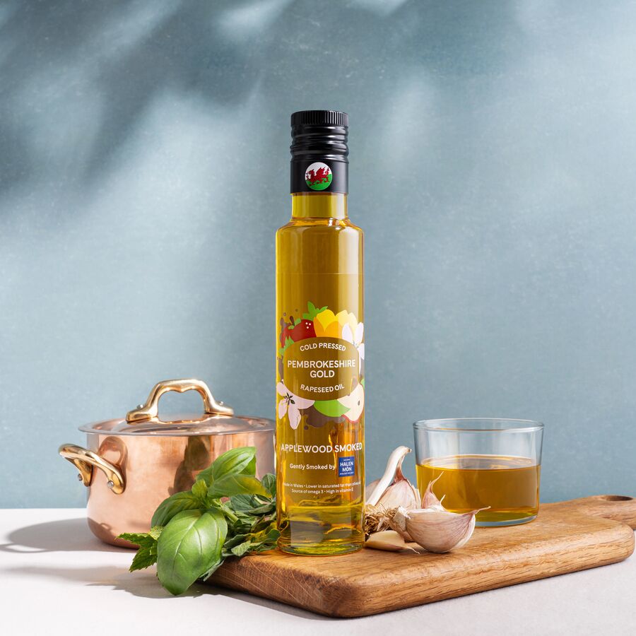 Pembrokeshire gold smoked rapeseed oil - 250ml & 2 litres