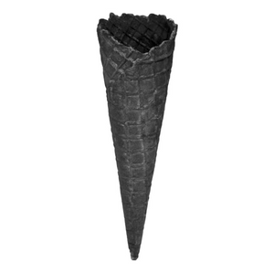 Wafer | Tall plain black waffle cone (1 scoop) | 120 pieces
