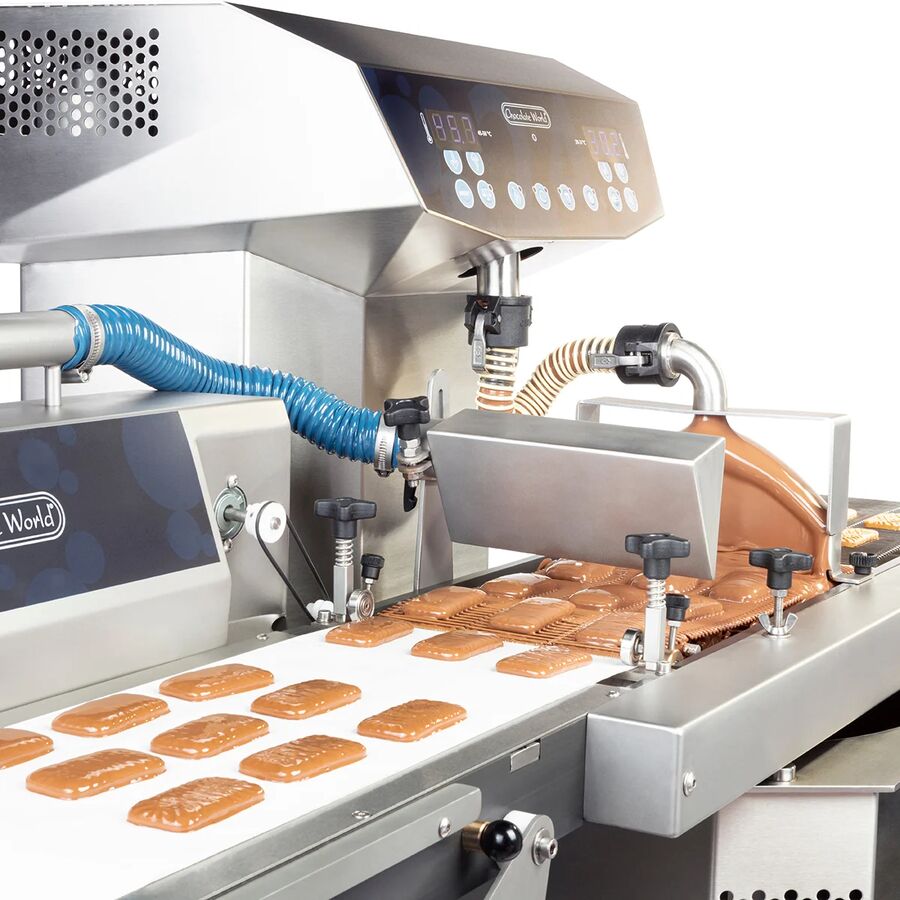 Chocolate World enrobing line - 200mm for CW24, CW40, CW60 and CW80 tempering machines