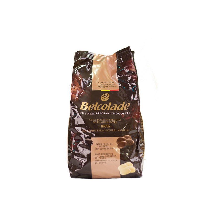 Belcolade Peruvian dark chocolate 64.5 buttons