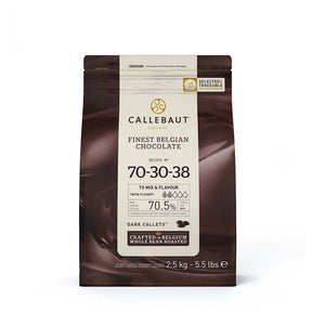 Callebaut dark chocolate 70.5% buttons 2.5kg packaging