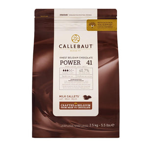 Callebaut power 41 milk chocolate packaging