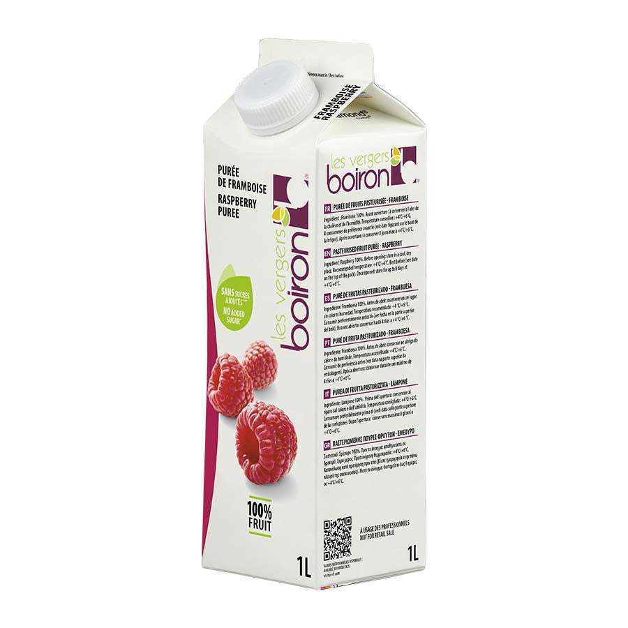 Boiron raspberry fruit puree 1 litre packaging