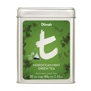 Dilmah | t-Series | Moroccan mint green tea | tin caddy  with tea bags (unwrapped) |  20