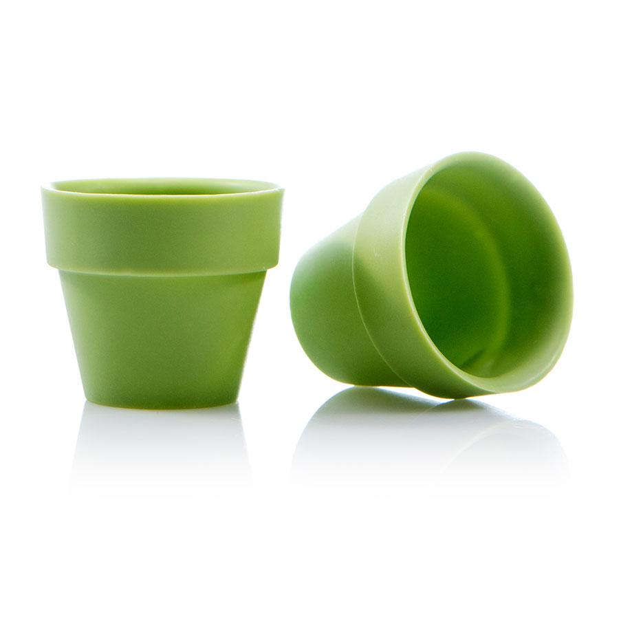 Dobla green coloured white chocolate large flowerpot - 28 pieces