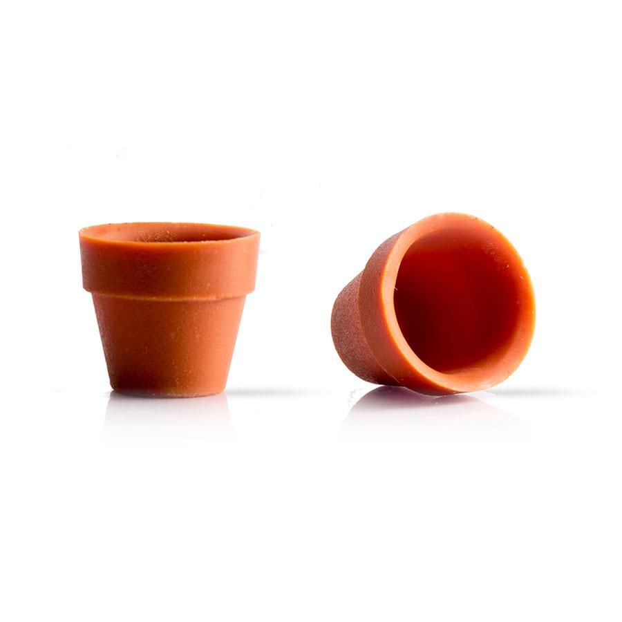 Dobla | Orange coloured white chocolate mini flowerpot | 24 pieces