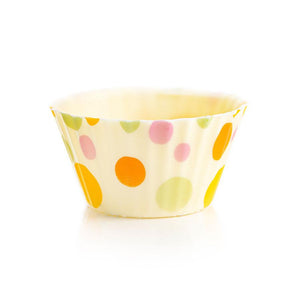 Dobla | White chocolate cupcake cup with polka dot effect design | 84 pieces