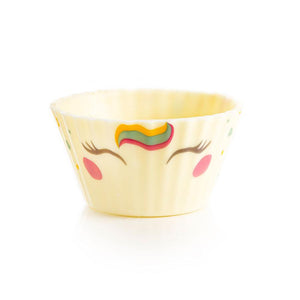 Dobla | White chocolate cupcake cup with unicorn effect design | 84 pieces