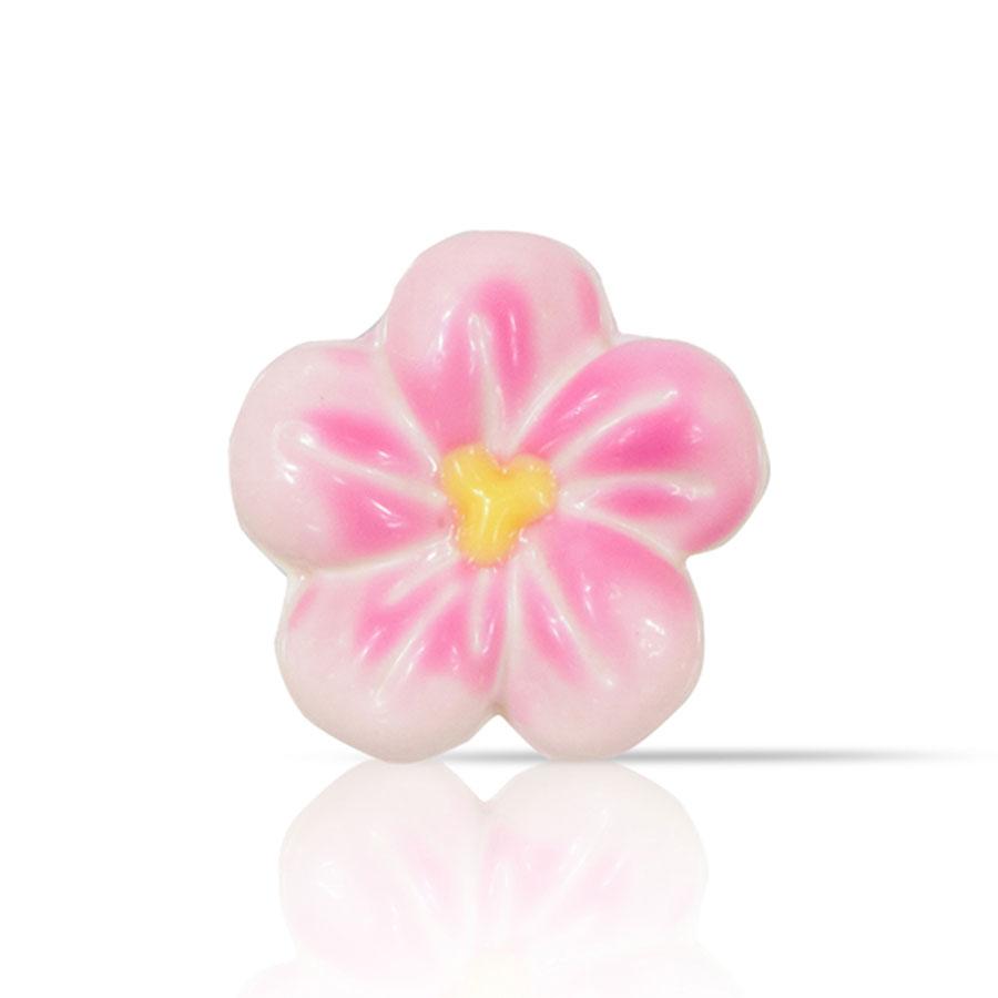 Dobla | White chocolate light pink, peach blossom flower | 140 pieces