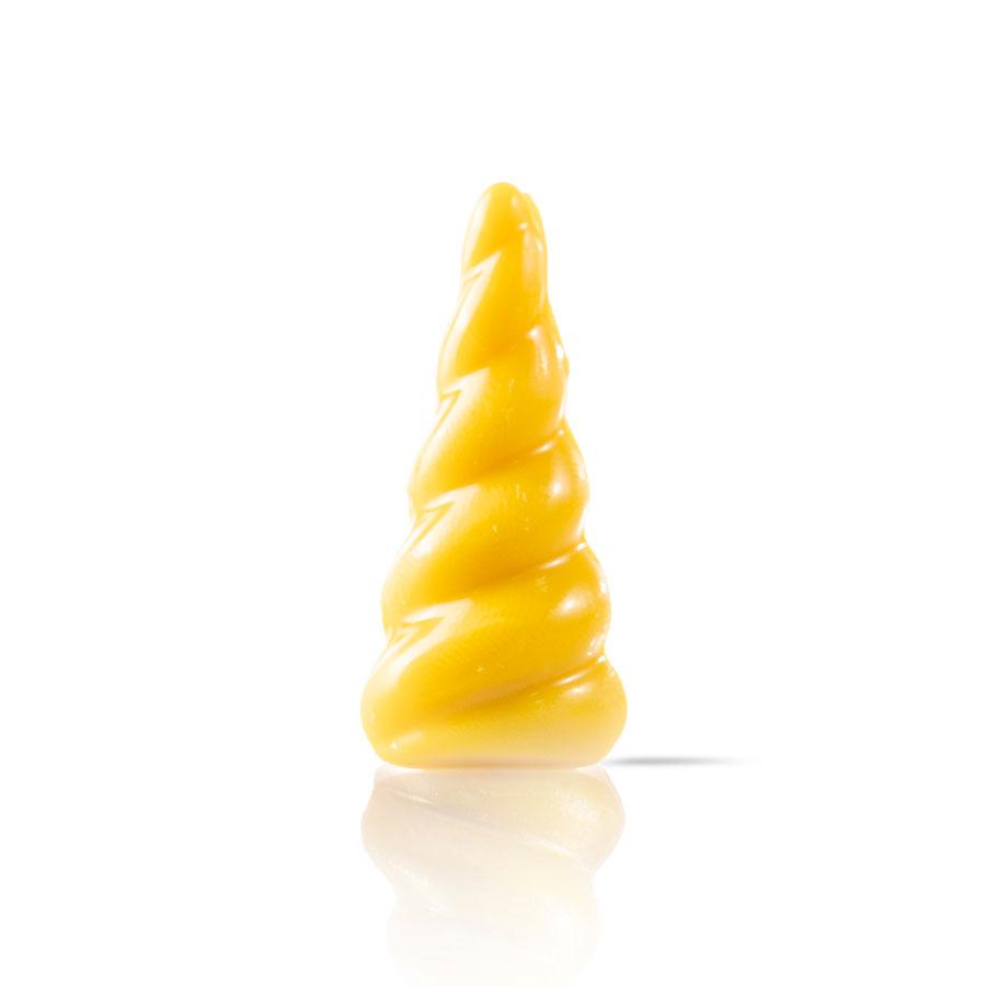 Dobla coloured white chocolate yellow unicorn horn - 144 pieces