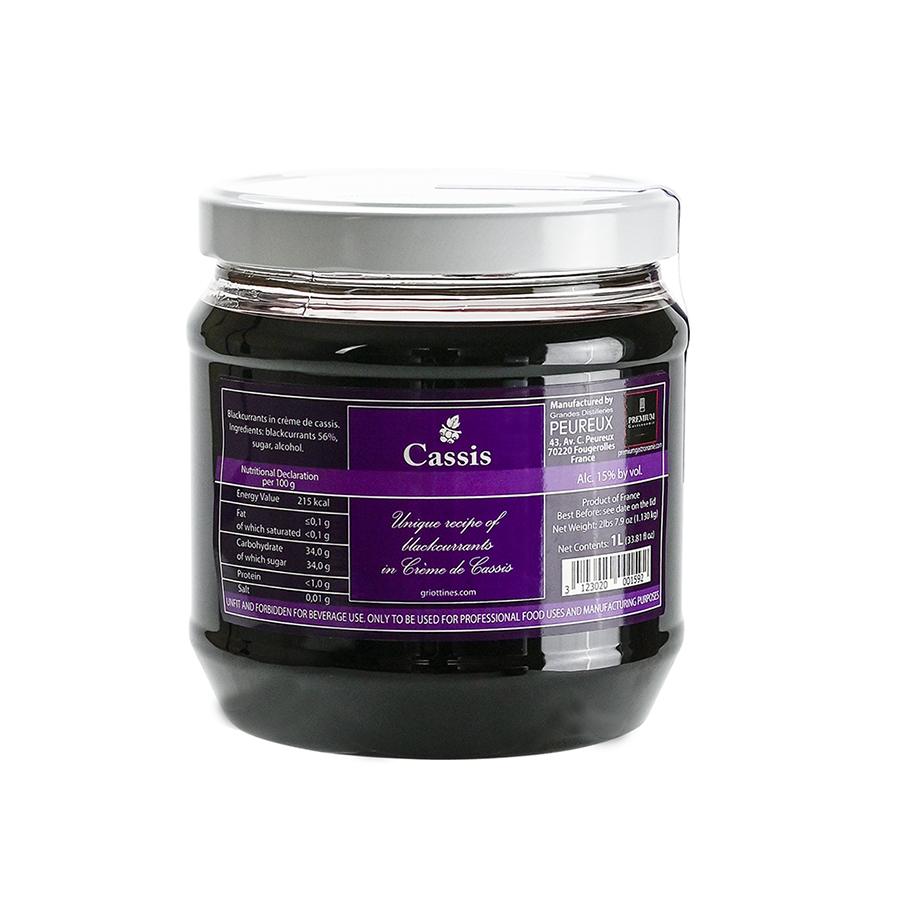 Grandes distilleries peureux blackcurrants in blackcurrant creme de cassis 15% - 1l