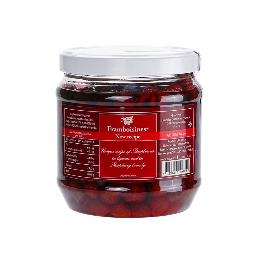 Grandes distilleries peureux raspberries in raspberry liqueur 15% - 1l