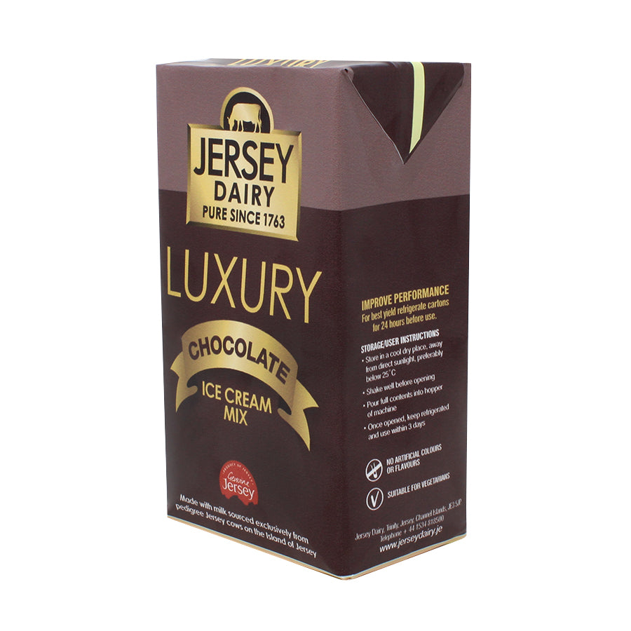 Jersey Dairu luxury chocolate ice cream mix 12 x 1lt packaging