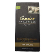 Chocolat madagascar organic madagascan dark chocolate (100%) retail bars - 10 x 85g