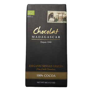 Chocolat Madagascar | Organic Madagascan dark chocolate (100%) retail bars | 10 x 85g