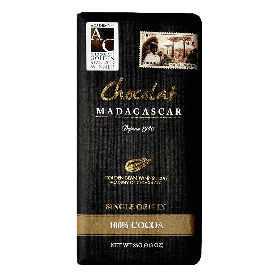 Chocolat Madagascar | Madagascan dark chocolate (100%) retail bars | 10 x 85g