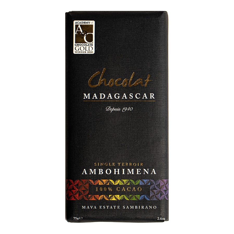 Chocolat Madagascar | Ambohimena | Madagascan dark chocolate bars (100%) retail bars | 10 x 75g