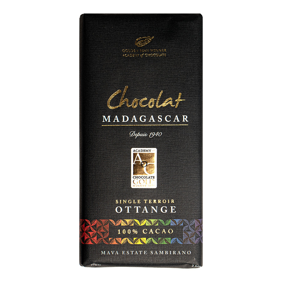 Chocolat madagascar ottange madagascan dark chocolate bars (100%) retail bars - 10 x 75g