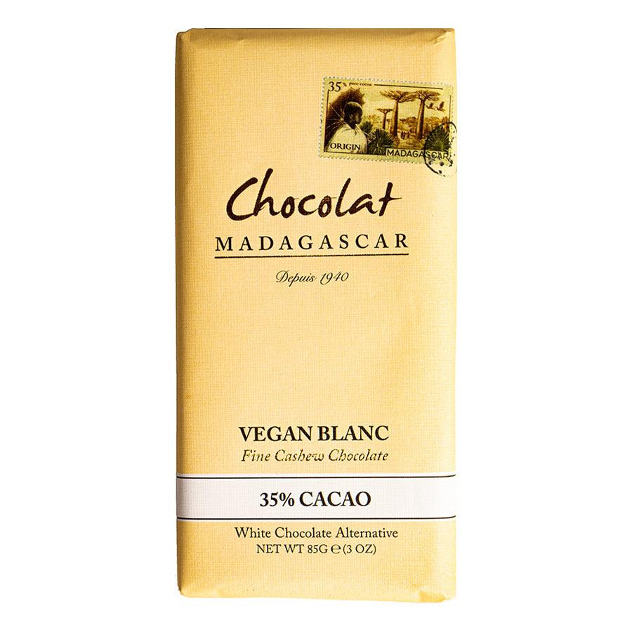 Chocolat madagascar madagascan vegan white chocolate bars (35%) retail bars - 10 x 85g