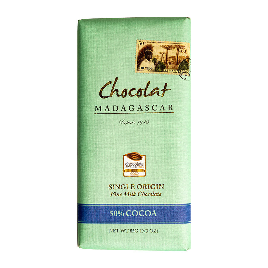 Chocolat madagascar madagascan milk chocolate (50%) retail bars - 10 x 85g