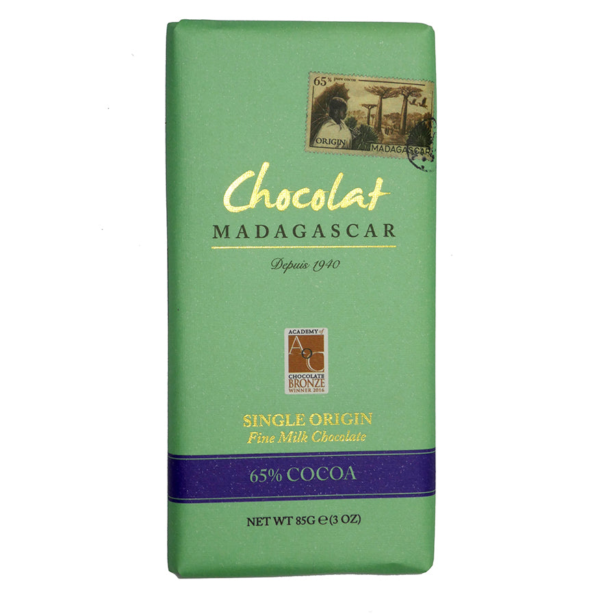 Chocolat madagascar madagascan milk chocolate (65%) retail bars - 10 x 85g