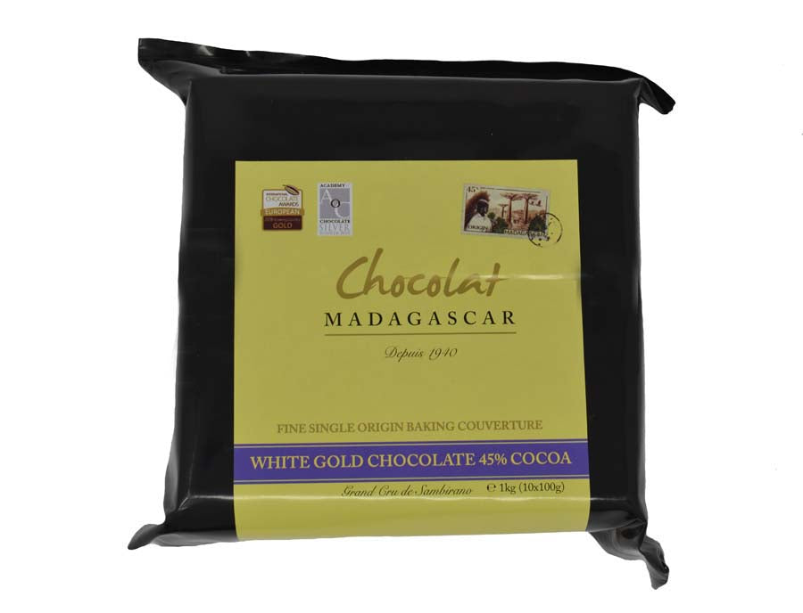 Madagascan white chocolate (45%) block