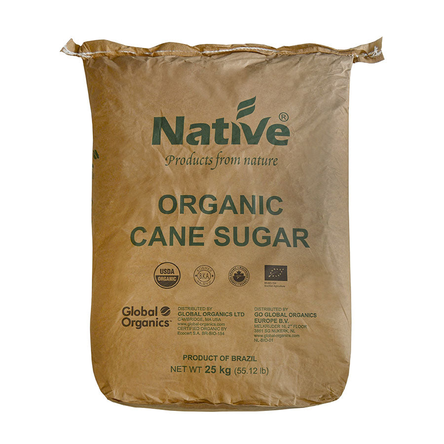 Billingtons organic extra light cane sugar 25kg packaging