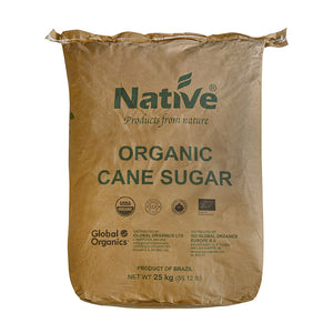 Billingtons organic extra light cane sugar 25kg packaging