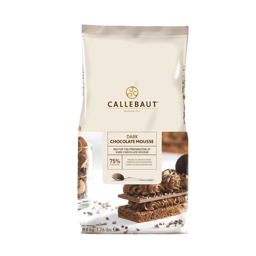 Callebaut dark chocolate mousse powder packaging