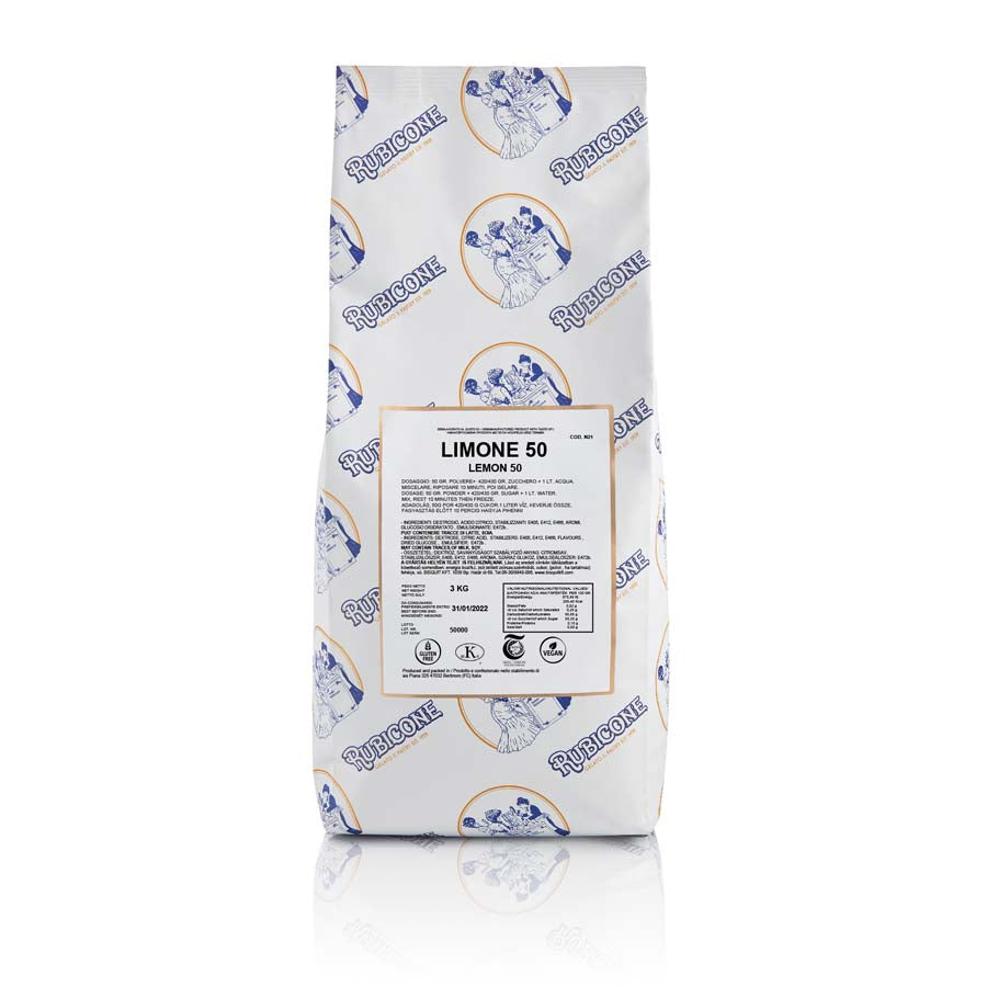 Lemon flavour sorbet base mix