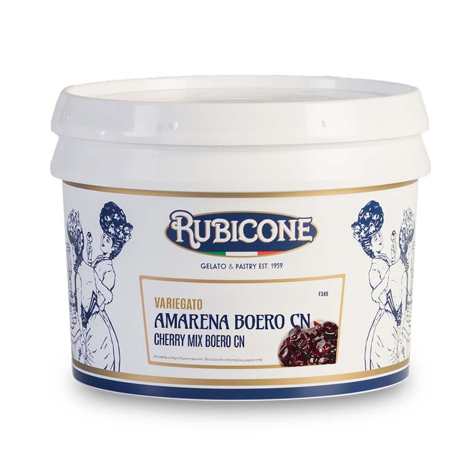 Rubicone amarena cherry natural flavour variegato with both whole and pieces of cherry (rippling sauce) - 3kg