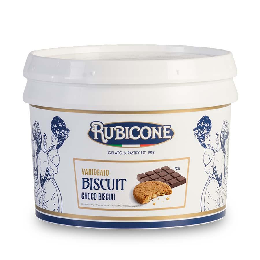 Rubicone choco biscuit - chocolate flavour variegato with biscuit chunks (rippling sauce) - 3kg