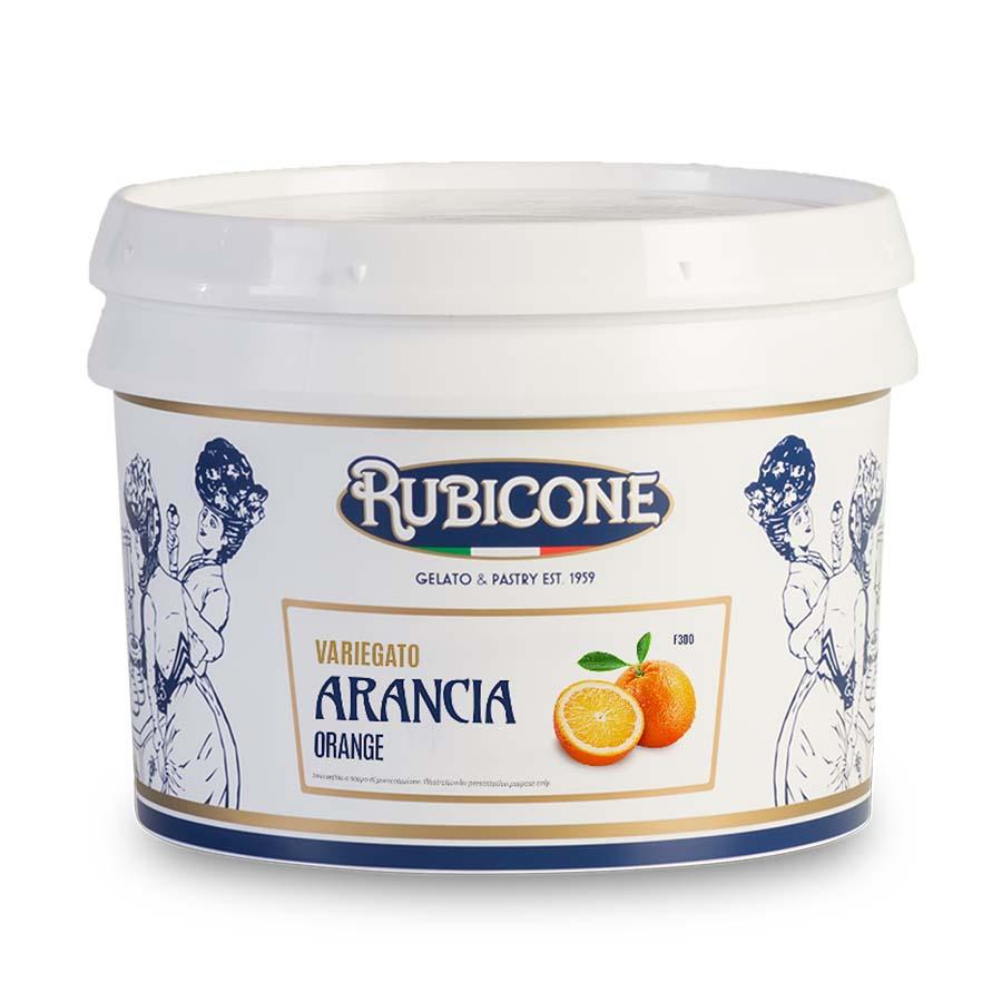 Rubicone orange flavour variegato with orange peel (rippling sauce) - 3kg