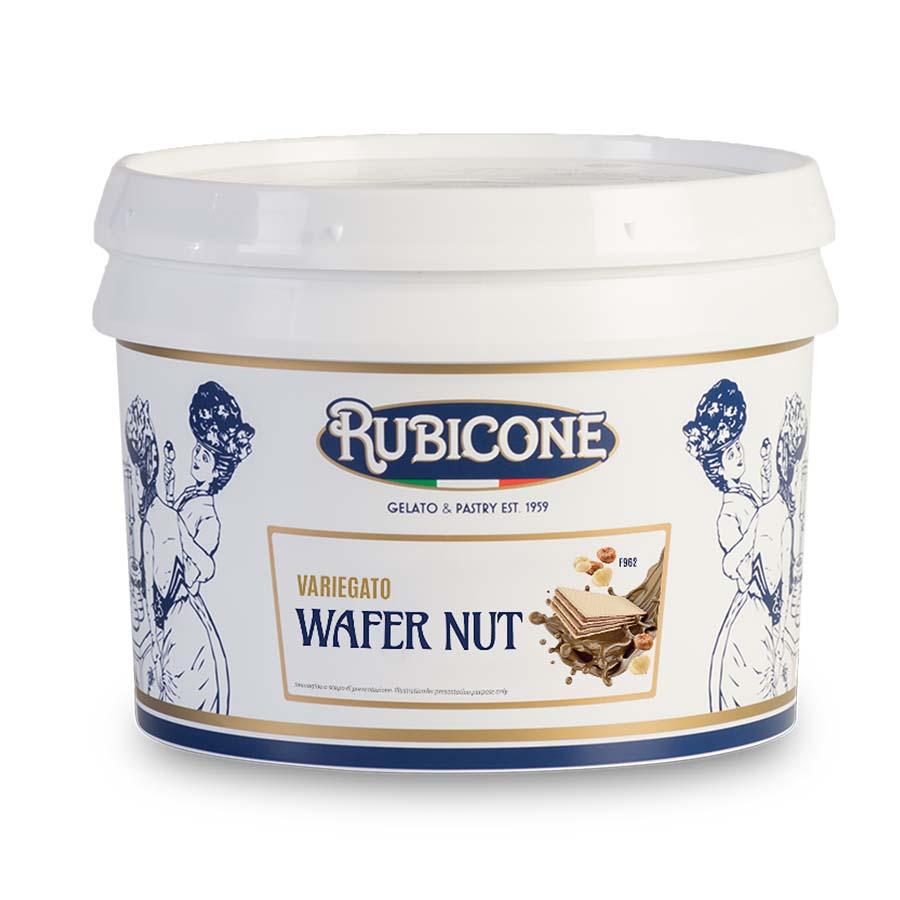 Rubicone wafer nut hazelnut flavour variegato with crunchy wafer chunks (rippling sauce) - 3kg