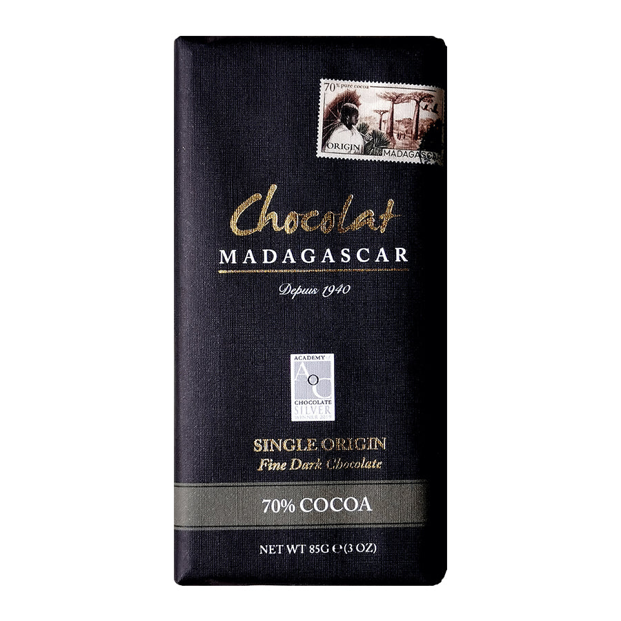 Chocolat madagascar madagscan Fine dark chocolate (70%) retail bars - 10 x 85g